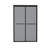 48" X 76" Framed Double Sliding Shower Door With Gray Tempered Glass, Matte Black