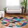 Machine Washable Indoor/Outdoor Xhevrie Blue Rug