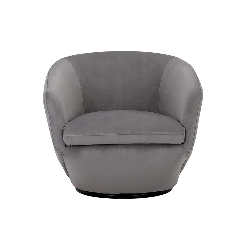 Choncey Swivel Tufted Armchair, Gray