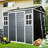 8X6ft Resin Waterproof Shed - With Lockable Door, Two Windows & Floor For Outdoor Use Garden Black With Floor, Door Backyard-125340211