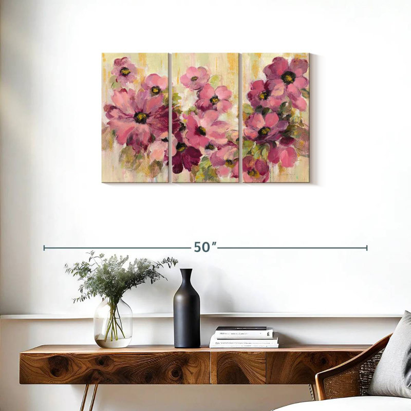 Harnek Pink And Green Bloom, 20" H x 33" W