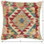 Oreiller rustique en kilim tissé à la main Caballer - 17 po x 18 po Rustic-283029666-283029689