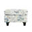 Upholstered Ottoman, Beige & Blue