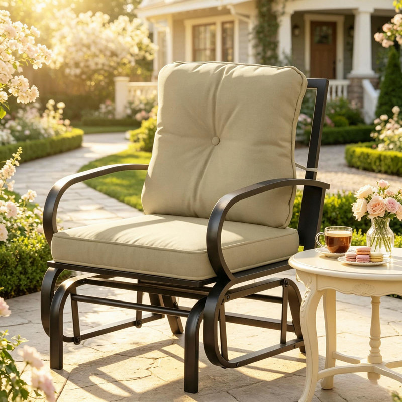 Chaise berçante de jardin confortable, fauteuil oscillant d'extérieur, chaise berçante de patio élégante