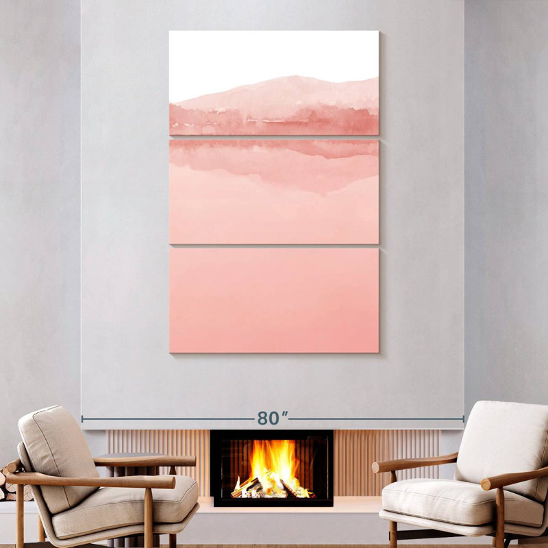Aquarelle Avery II, nuances de rose I, H 74 po x l 48 po