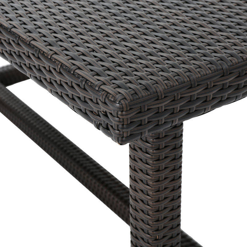 Brown Multi Rosa Dining Patio Table, 59"X33.92"X28", 39.95Lb, With Resin Coated Iron Frame, Modern Outdoor Furniture Multi, 33.92In X 59In 28In, Covered Functional