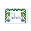 Tapis de porte Chinoiserie Topiaire Welcome Friends, 24 po x 36 po, vert, bleu, blanc