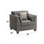 Chaise en lin gris anthracite Laurissa avec 3 coussins