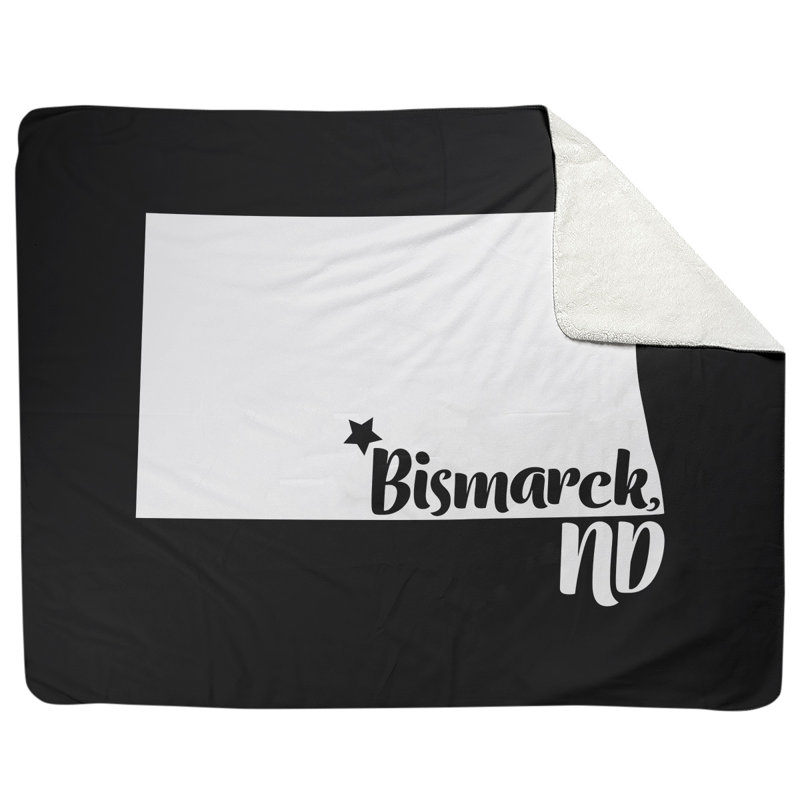 Jeté polaire bismarck north dakota, l 52,5 po x L 62,5 po, Noir