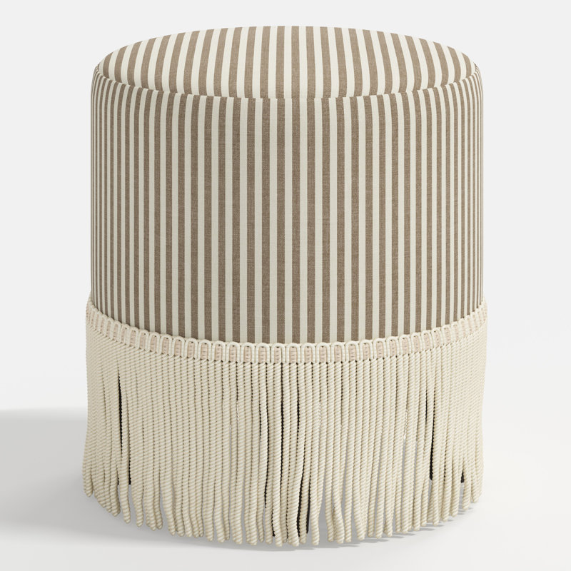 Ann Upholstered Ottoman, Jane Stripe Burlap