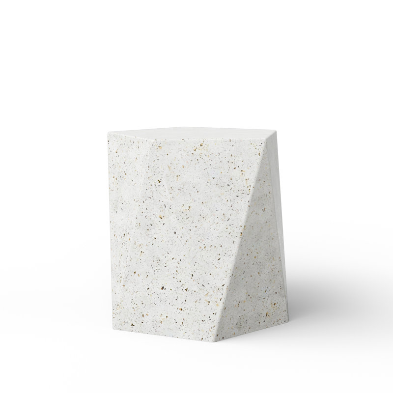 Kelson Accent Stool, Ivory Terrazo