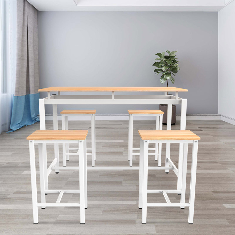 Carmi 4 - Person Solid Wood Top Four Leg Dining Set