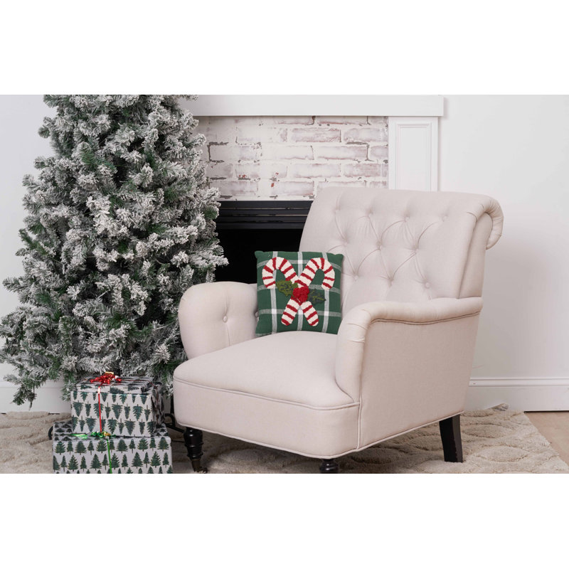 Coussin décoratif 12 "x 12" Candy Canes
