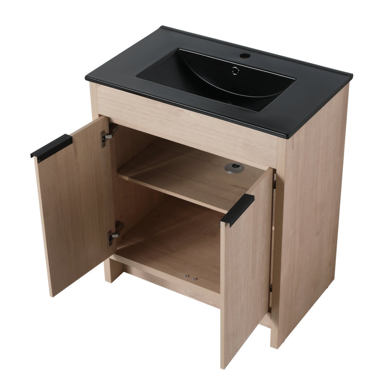 Ensemble de meuble-lavabo simple 30,09 po avec plateau en céramique Quendarius