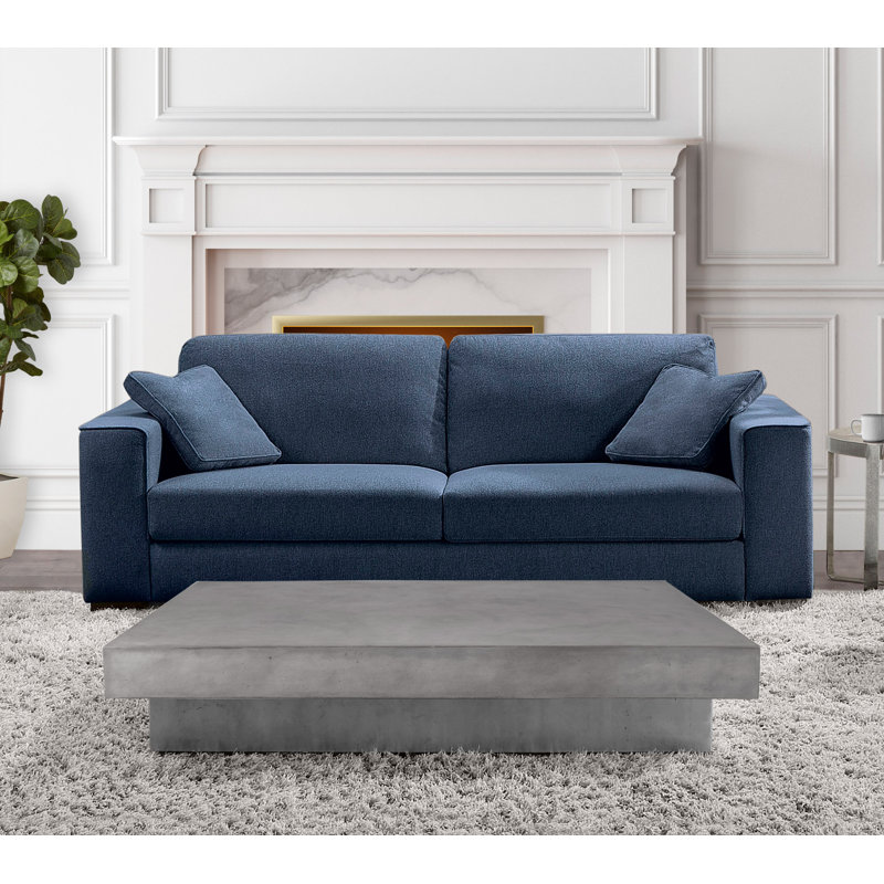 Gloska 90'' Upholstered Sofa, Blue 100% Polyester