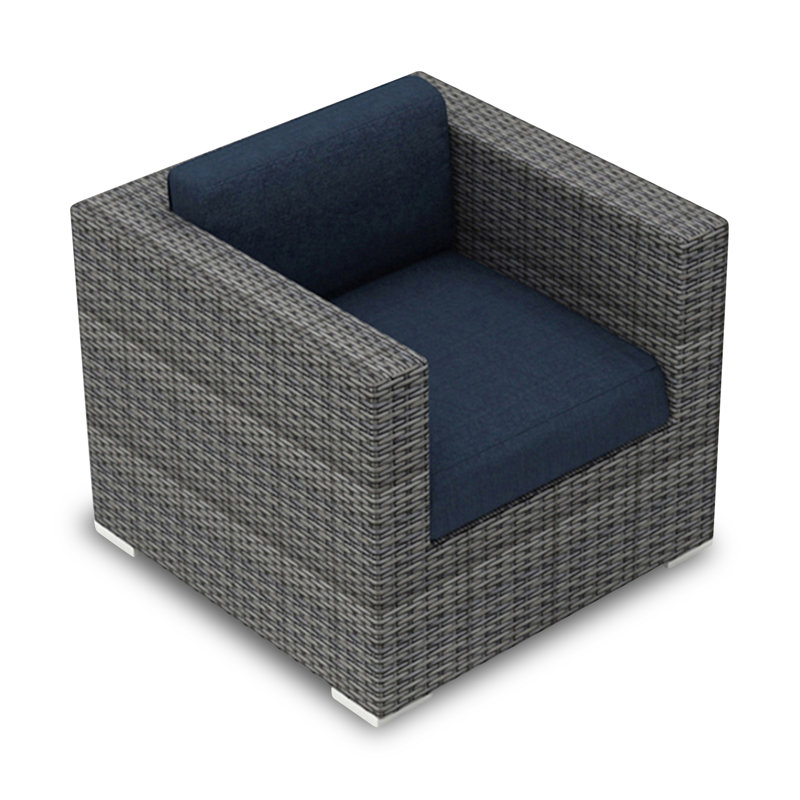 Chaise de patio avec coussin Suffern, Toile lin Sunbrella®