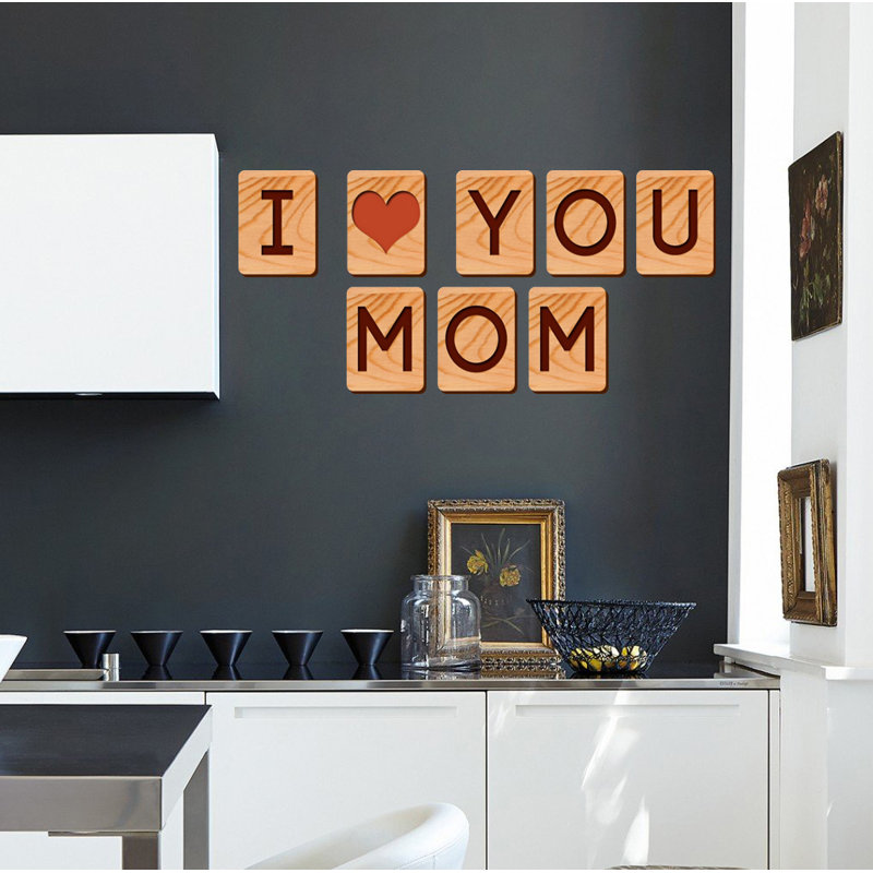 Adhésif décoratif citation «I Love Mom», H 46 po x l 92 po