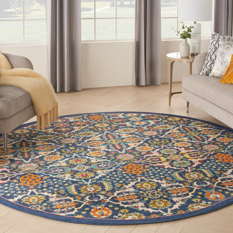 Whiteley Oriental Indoor Rug, Round 7'10"