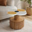 Table d'appoint unique à trèfle à quatre feuilles pour le salon, la chambre à coucher et les petits espaces - Table d'appoint avec base en grain de bois avec fonction de rangement