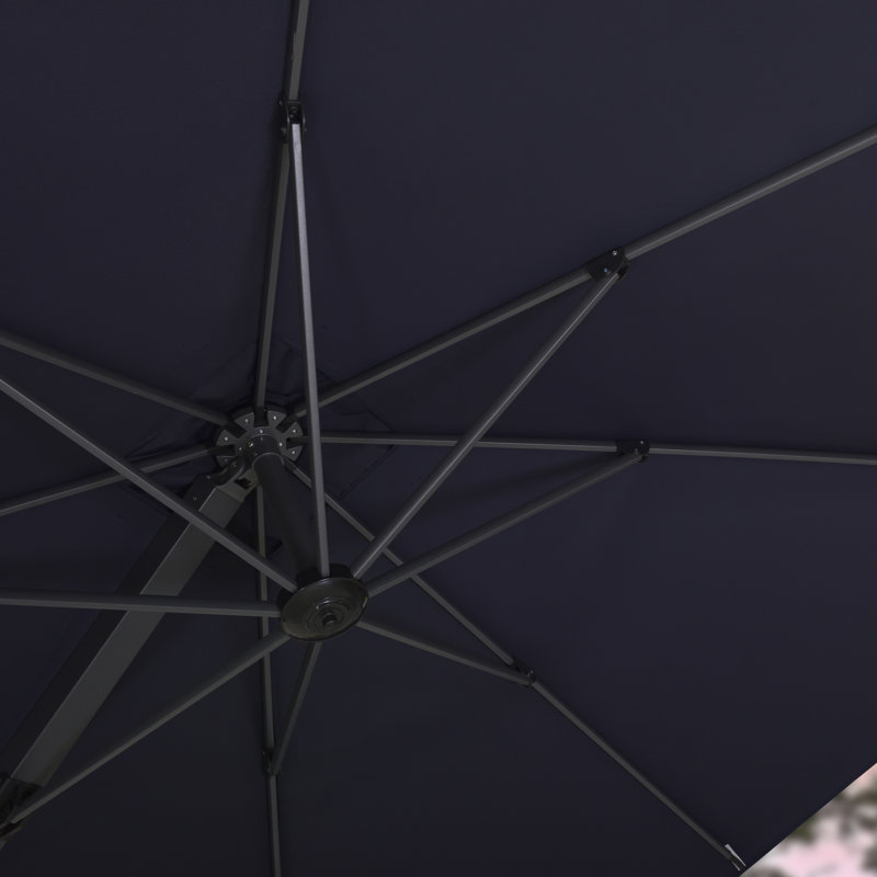 Parasol rectangulaire en porte-à-faux 10 pi x 13 pi Natoyia, sans base, bleu marine, Bleu marine