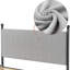 Structure de lit simple tapissier avec tête de lit en velours, plateforme en velours côtelé doux avec support en lattes de bois et pieds robustes, aucun sommier requis, silencieux, assemblage facile, gris-1953577885-1953577884