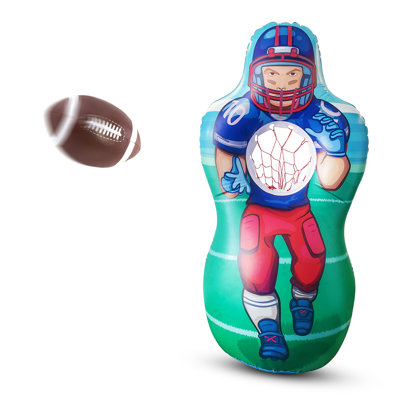 KOVOT Inflatable Football Target Set - Inflates to 5 Feet Tall! - Soft Mini Football Included