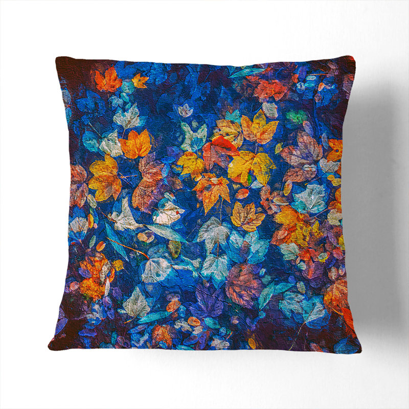 Autumn Leaves Cushion with Filling, 55cm H x 55cm W x 20cm D