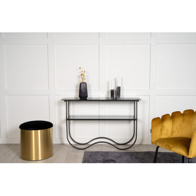 117cm Glass Top Console Table