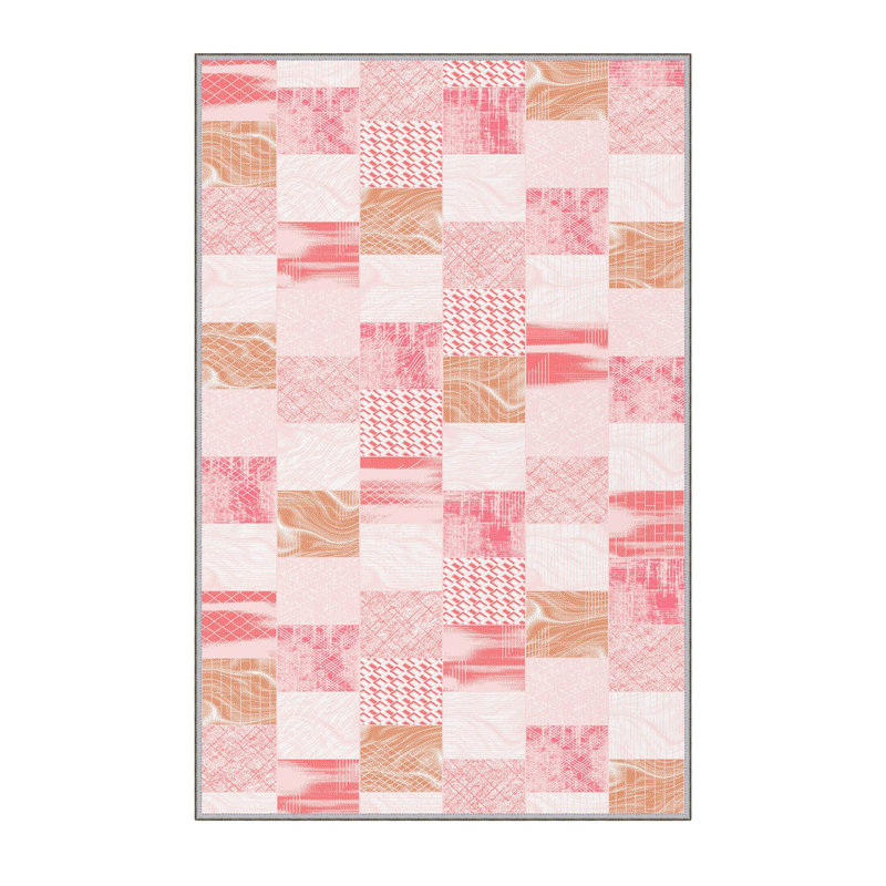 Stylish Hall Carpet, 2.6 x 6.6 Feet, 100% Polyester, 0.3 in Pile Height | Antibacterial, Non-Slip PVC Felt Dot Underside | 3D Digital Print, Machine Washable, Ideal for Entryway & Living Spaces