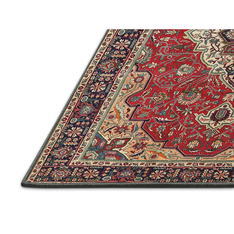 Rouge sud-ouest sydnie Tapis décoratif, Rectangle 5 pi x 7 pi