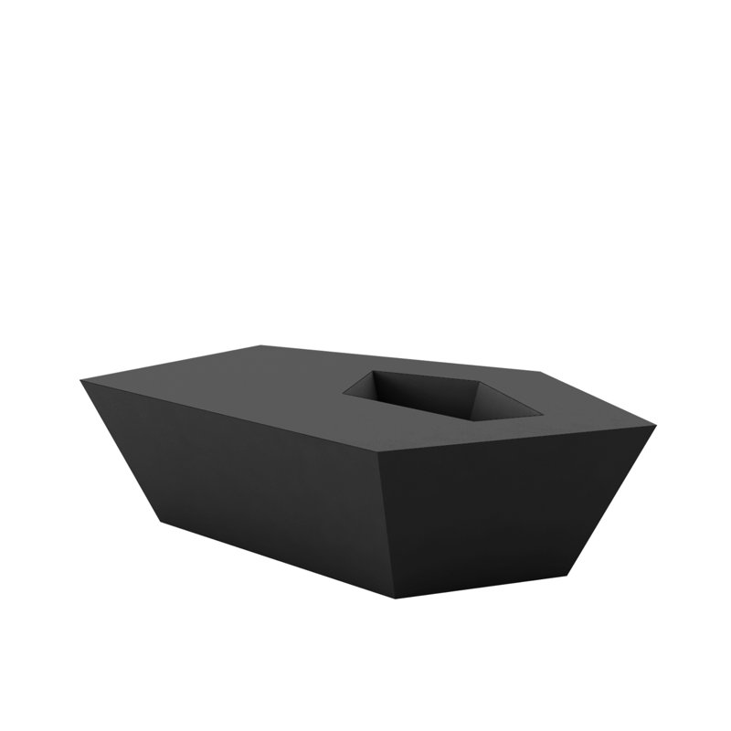 Faz Plastic Coffee Table, Black, 27.5" W x 43.25" L x 12.5" H