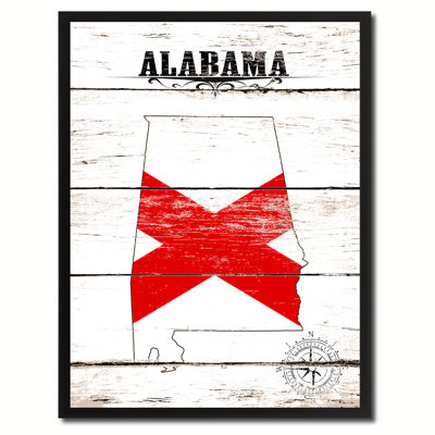 «Alabama State Vintage Flag», reproduction d'impression sur toile