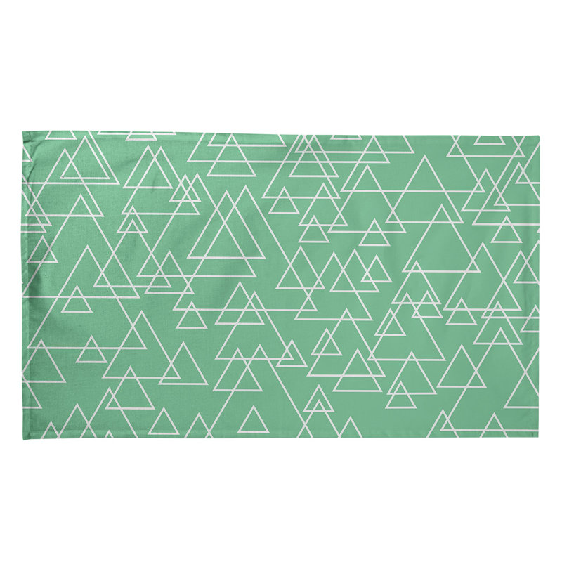 Serviette de thé en triangles de dispersion, Polyester sergé, Vert