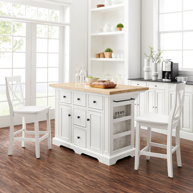 Ensemble d'îlot de cuisine 50 "Diamondback, Blanc, Bois
