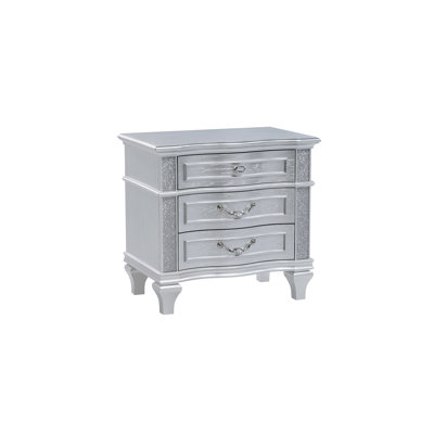 Table de chevet mystique de style contemporain fabriquée en bois en argent