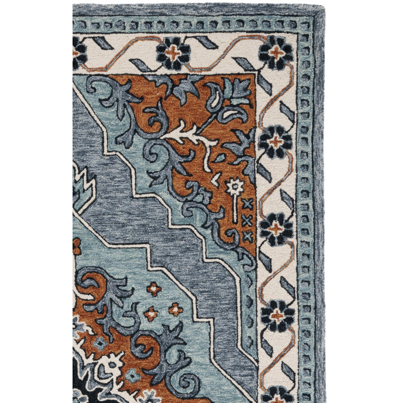 Tapis brun / gris en laine / coton touffeté à la main Dinkens, Rectangle 8 pi x 10 pi
