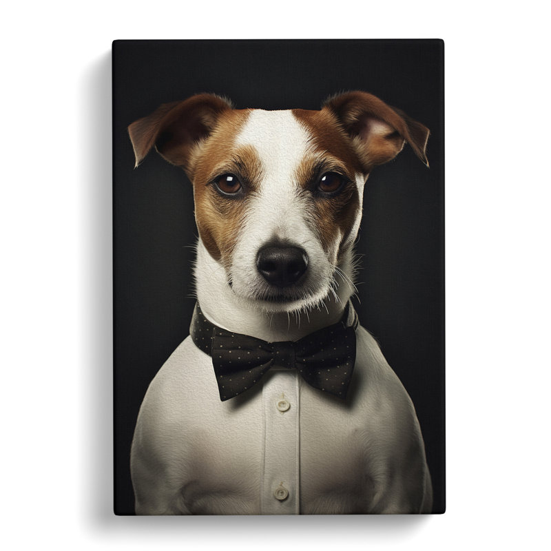 Jack Russell Minimalism No.2 - Wrapped Canvas, 50cm H x 35cm W x 3cm D