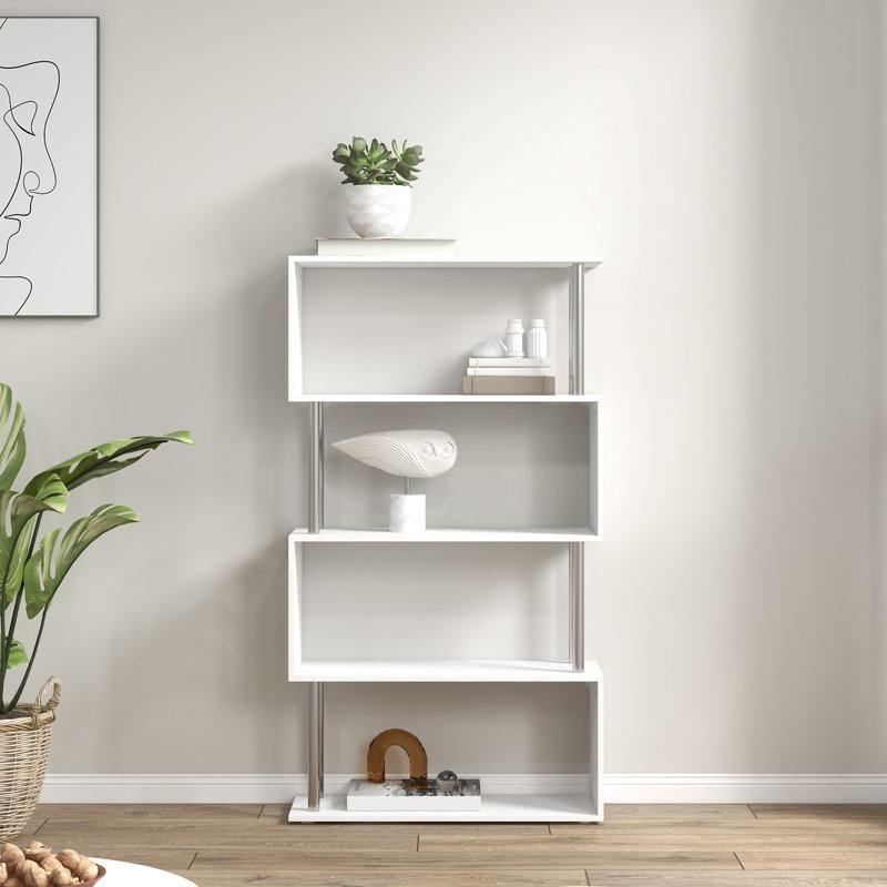 Charest 145cm H x 80cm W Etagere Bookcase, Matte White