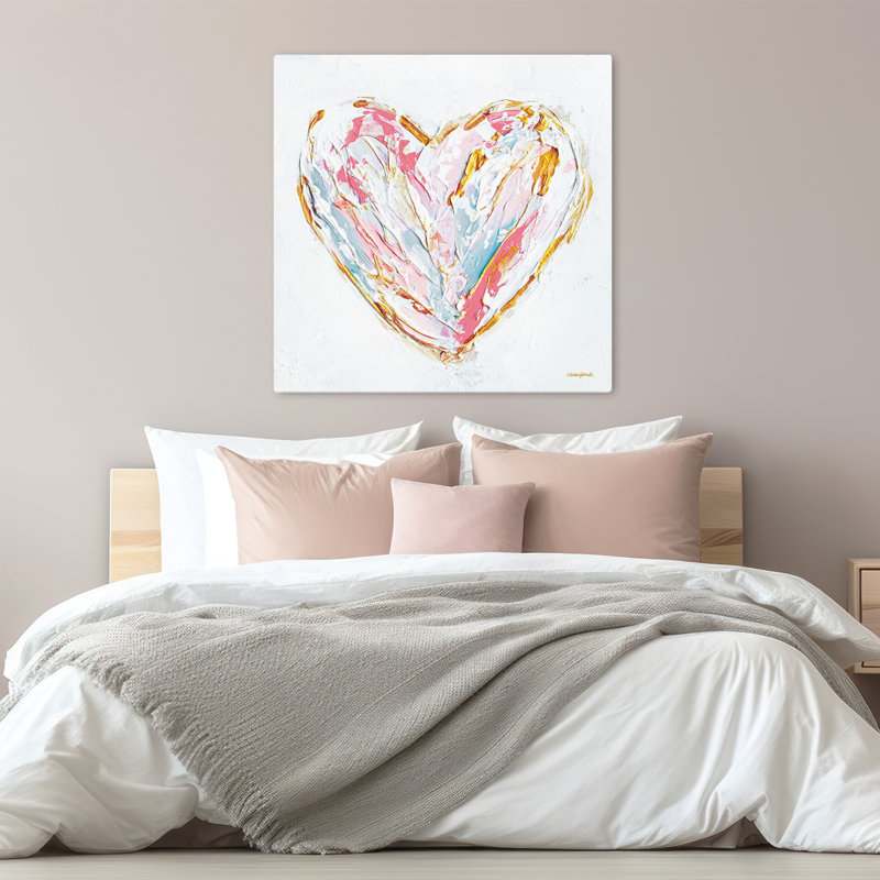 «Love You More», art abstrait contemporain, H 32 po x l 32 po