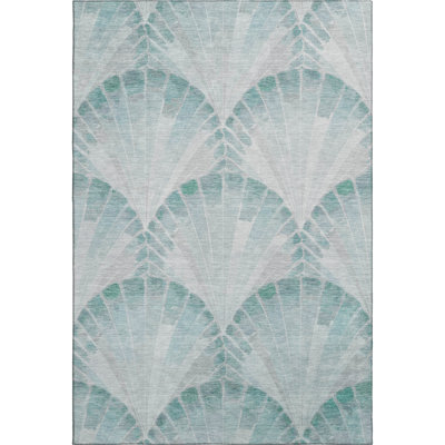 Premium Machine Washable Mayfield AMF2401 Seashell Print Rug