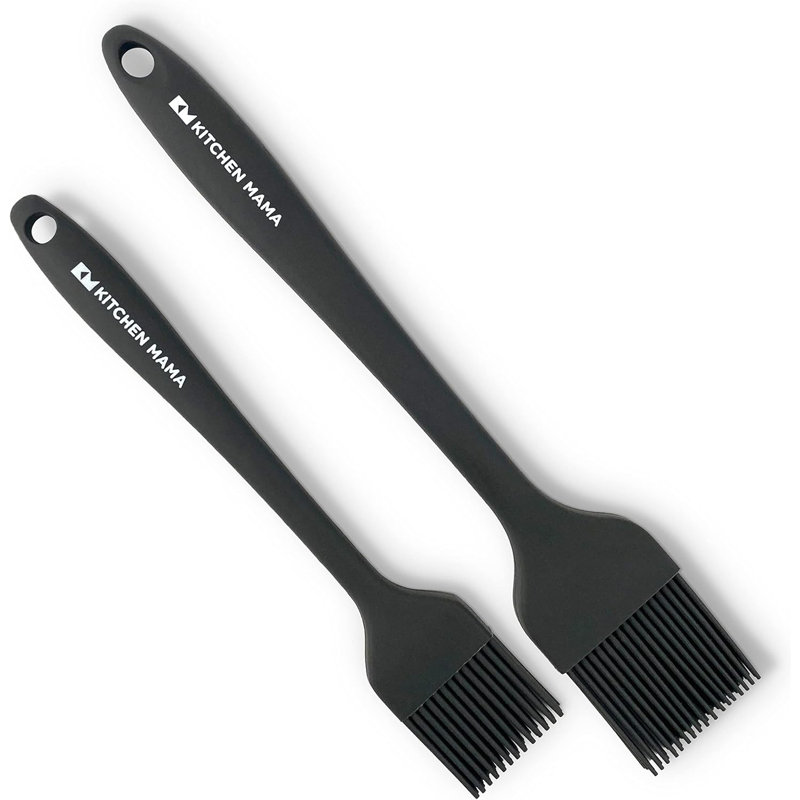 Silicone Basting Pastry Brush (Set of 2), Metal Gray
