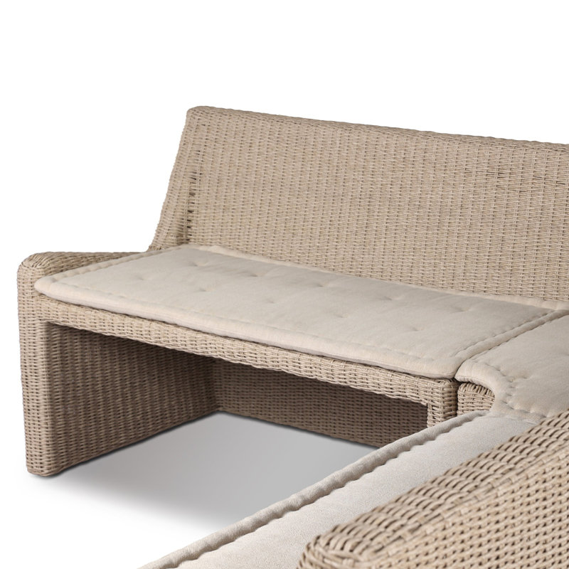 Senna Outdoor L-Shape Dining Banquette, Left Hand Facing