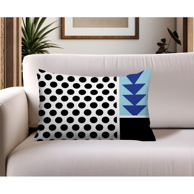 Oreiller rectangulaire réversible intérieur / extérieur Snazzy, Rectangulaire H 18 po x l 25 po, Marine