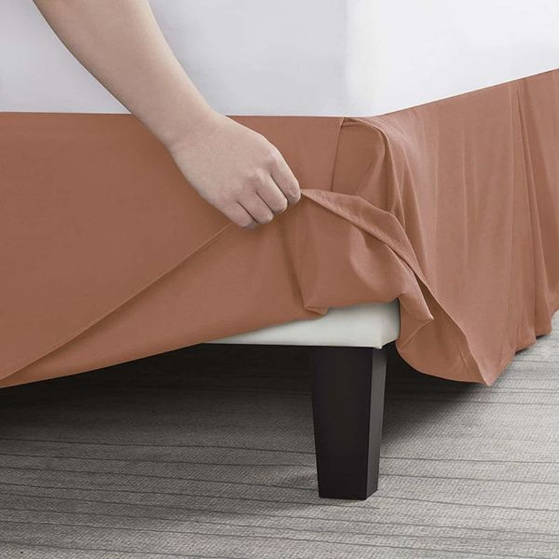 Luxury Pleated 14" Bed Skirt, Rust, Twin XL