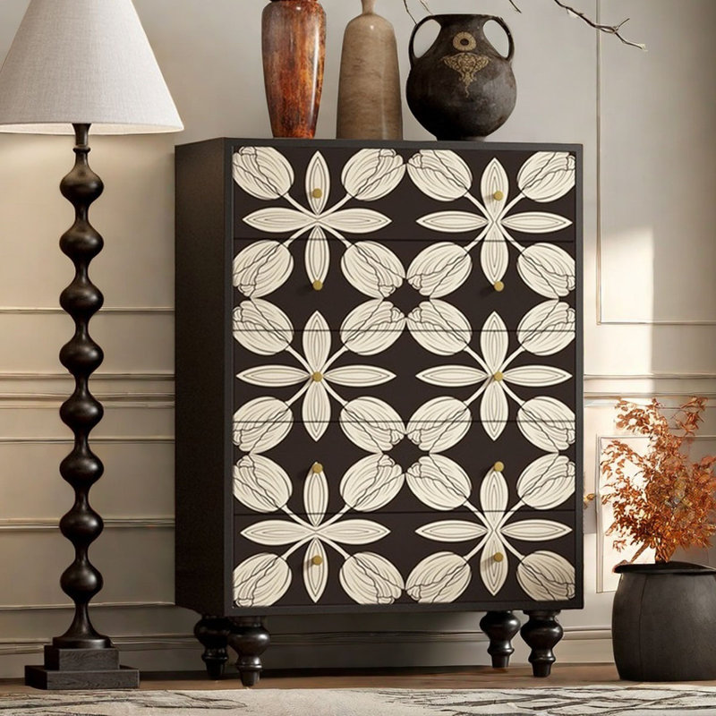 Modern Art Solid Wood Accent Chest