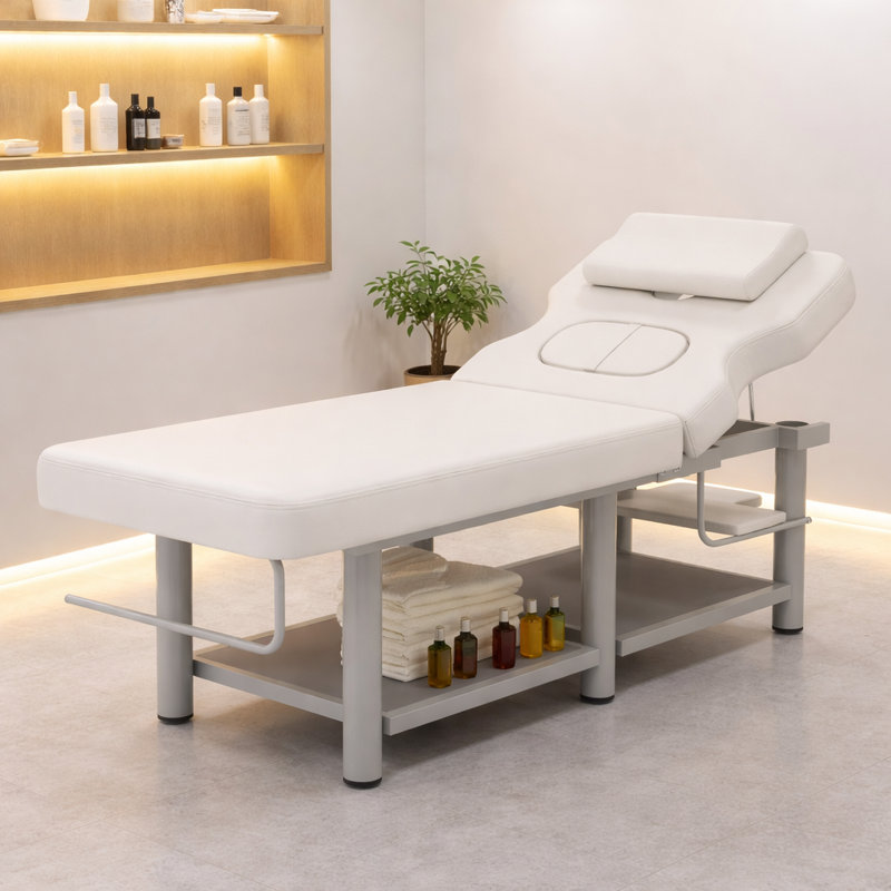 74 Inch Professional Massage Table With Adjustable Headrest,pu Leather Spa Facial Bed With Metal Frame