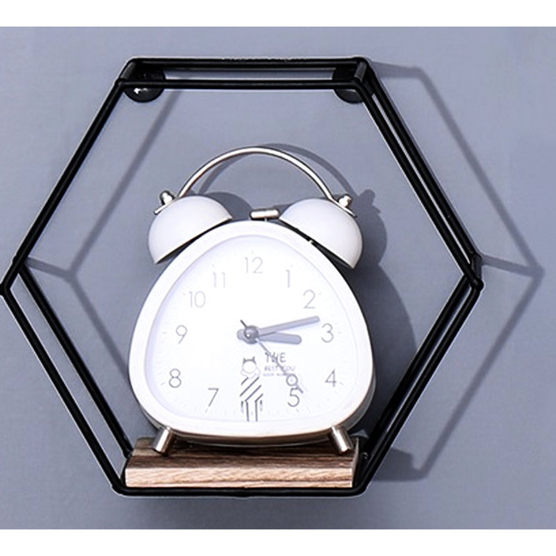 Étagères murales flottantes hexagonales murales, solution de rangement moderne pour la chambre à coucher et le salon, tablettes simples en bois d'ambiance rustique noire de 3 po, décor de cuisine idéal
