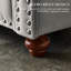 Canapé modulaire 2 + 3 avec revêtement en lin gris et rangement en tissu