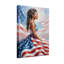 «Fashion American Flag Woman Dress», reproduction d'art-802667177