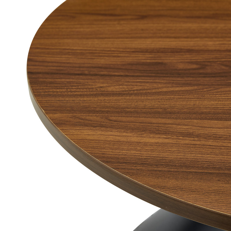 2 - Piece Living Room Table Set, Brown Wood, Black
